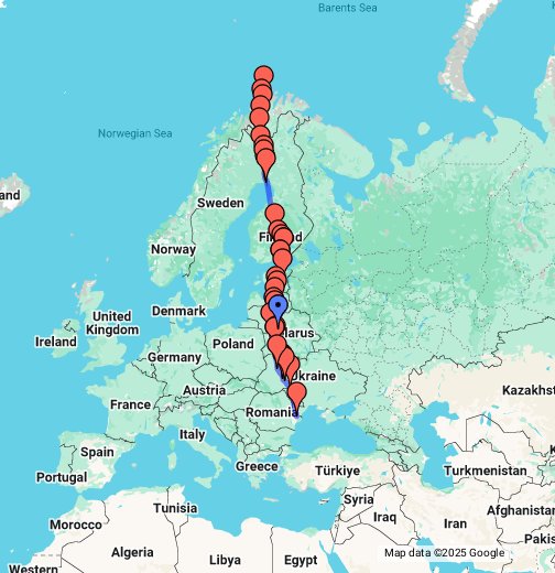 Геодезична дуга Струве - Google My Maps