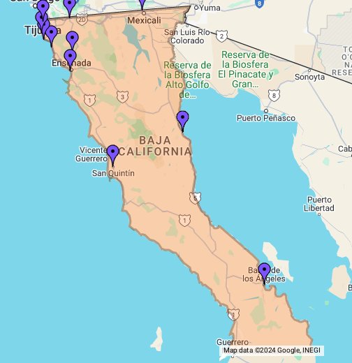 san quintin baja california map Baja California Google My Maps san quintin baja california map