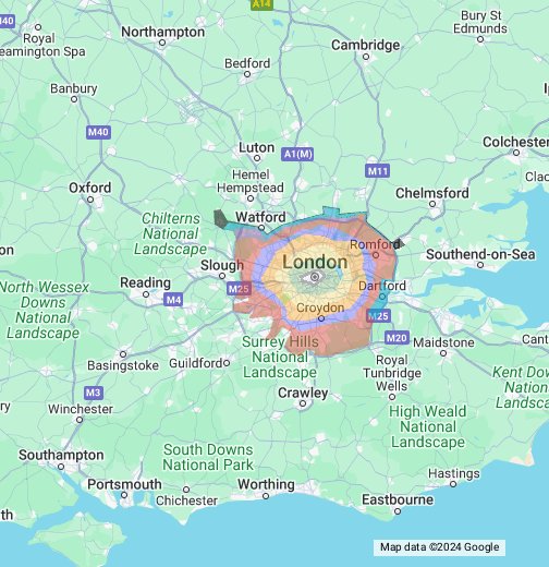 city of london zoning map London Transport Zone Map Google My Maps city of london zoning map
