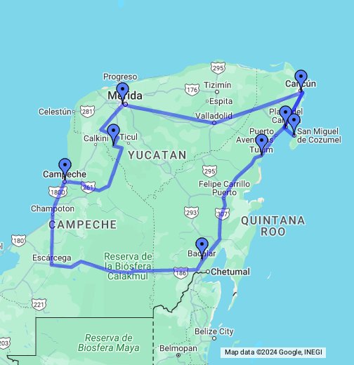 Yucatan Peninsula Adventure - Google My Maps