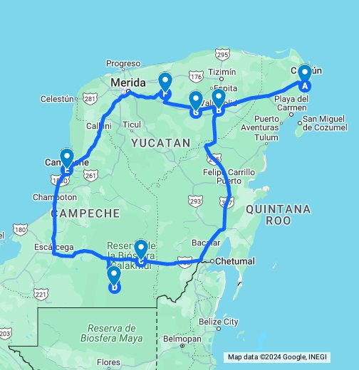 Yucatán, Mexico - Google My Maps