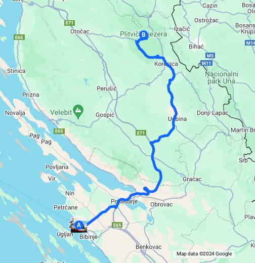 Von Zadar nach Plitvicer seen - Google My Maps