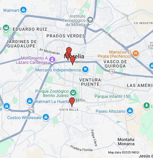 Morelia Hoteles Google My Maps