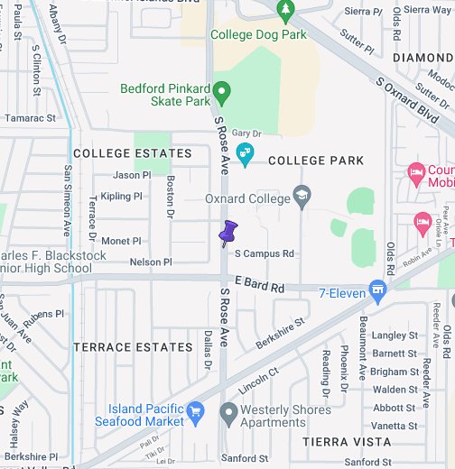 Oxnard College Google My Maps