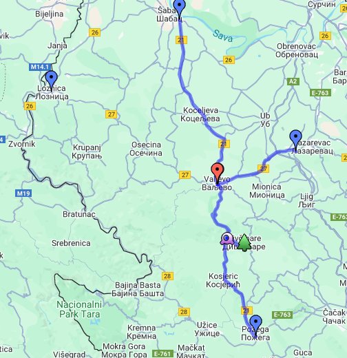 mapa valjeva Grad Valjevo – Моје Google мапе mapa valjeva
