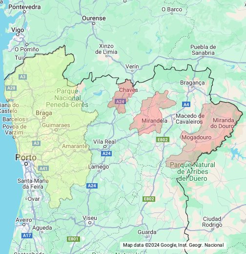 Mapa do Minho Minho Portugal portal Top de Portugal © Top de Portugal