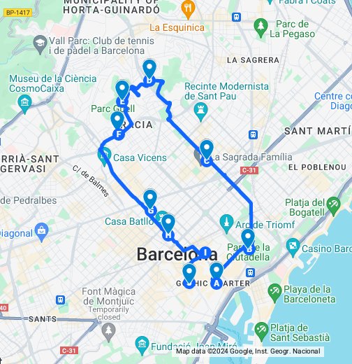 barcelona tour google maps