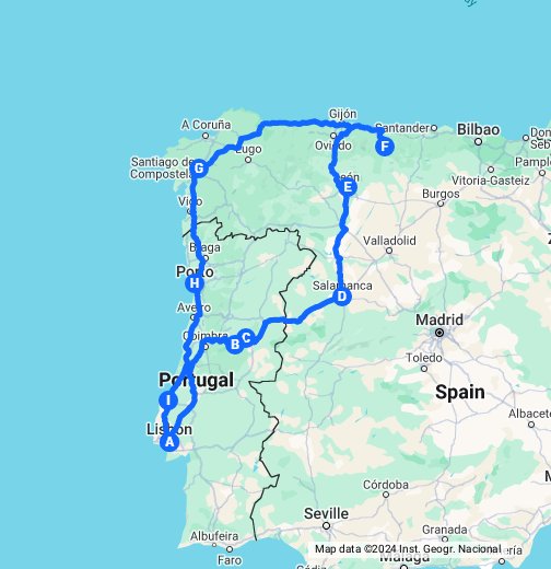 Portugal e Espanha - Google My Maps