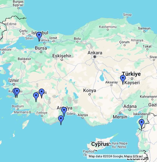 itineraire turquie google my maps