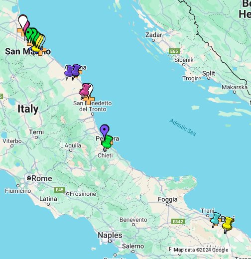 kabine Stuepige Minearbejder Italia: East Coast (Adriatic Sea) - Google My Maps