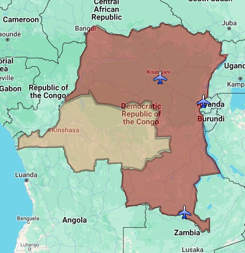 map of the congo Democratic Republic Of The Congo Google My Maps map of the congo