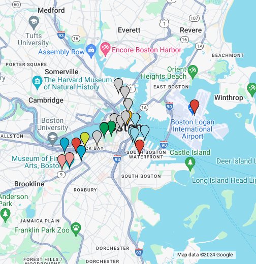 ボストンの観光ポイント Google My Maps