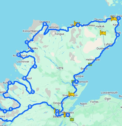 Scotland's Best B&Bs on the North Coast 500 Route - Google My Maps