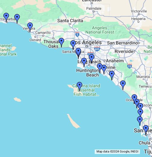 Southern California Beaches - Google My Maps