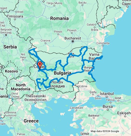 Rondreis Bulgarije - Reisroutes - Google My Maps