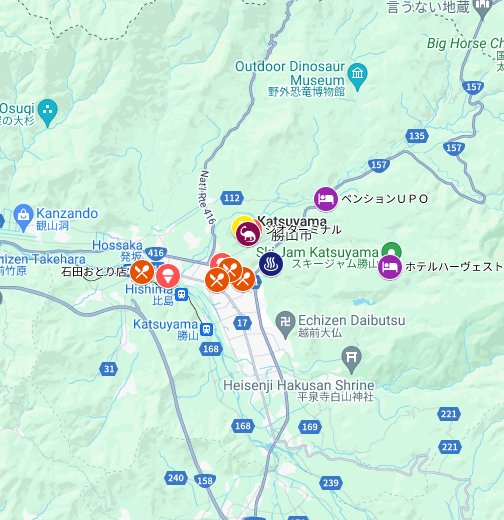 探究舎特製マップ｜福井県立恐竜博物館周辺 子連れのための観光マップ - Google マイマップ