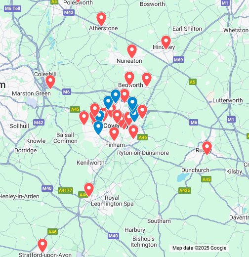 Coventry and Warwickshire Phlebotomy (Blood Test) Clinics Google My Maps