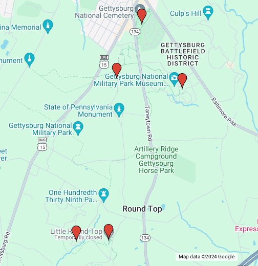 Gettysburg 1 Day Tour Google My Maps