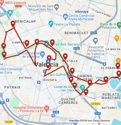 valencia tourist bus map