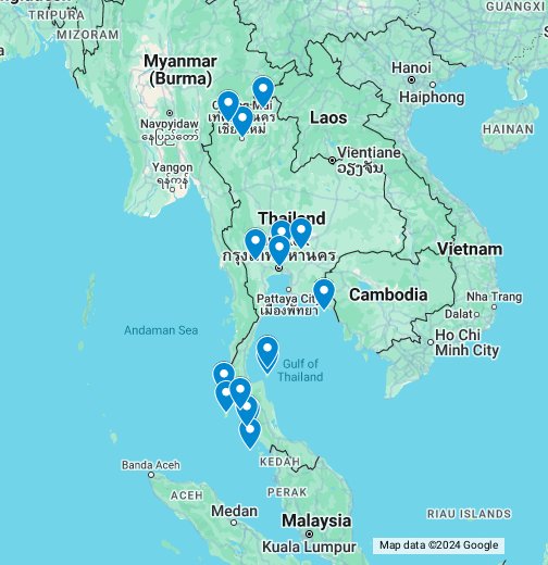 Best places to Stay in Thailand - Google My Maps