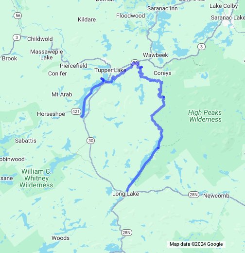 Mitchell Sabattis Trek - Long Lake to Bog River Falls - Google My Maps