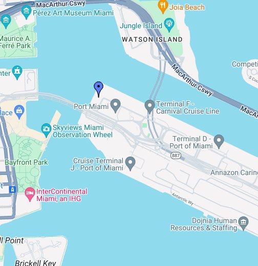 google maps miami cruise port