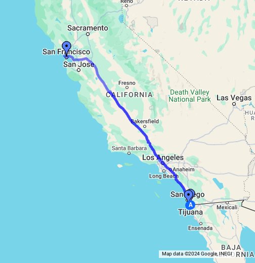 Pulido cuero novia Road Trip Tijuana-San Francisco-Yosemite-Las Vegas - Google My Maps