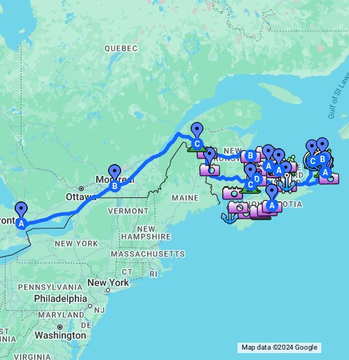 East Coast Canada(10days) - Google My Maps
