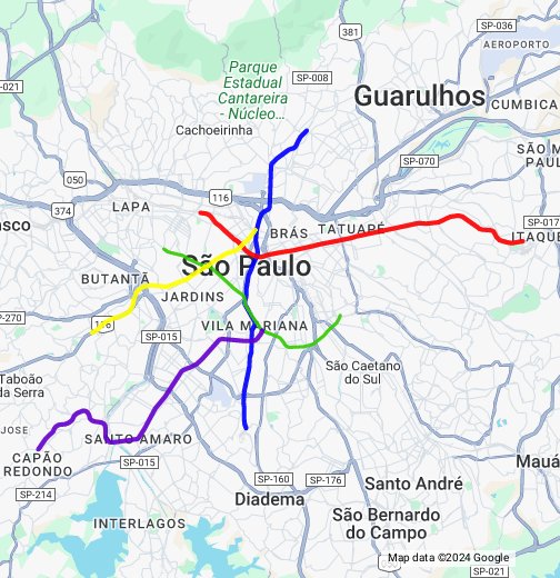 Metro São Paulo - Brasil/Sao Paulo Subway - Brazil - Google My Maps