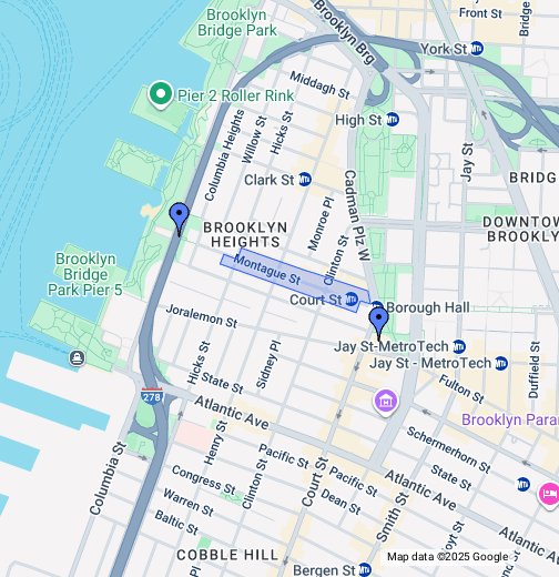 Montague Street Google My Maps