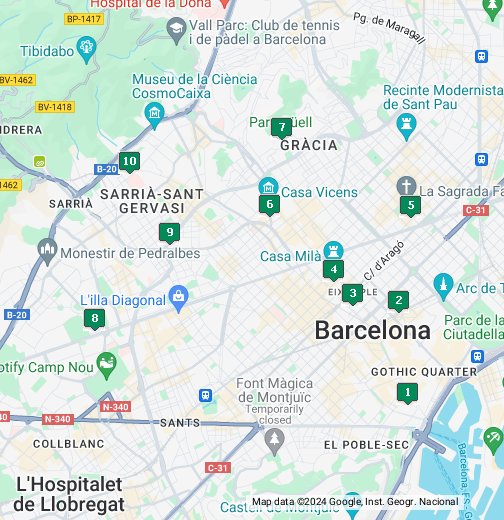 gaudi theme barcelona google my maps