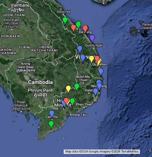 Known And Potential Dioxin Hotspots In Vietnam Google My Maps