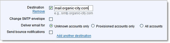 screenshot of a domain's email routing settings